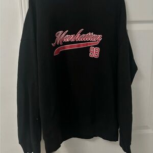 Harlow Black Sweatshirt with Pink Manhattan 98 Graphic